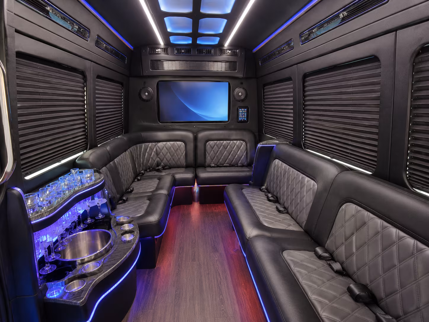 concord 25 passenger party bus interior