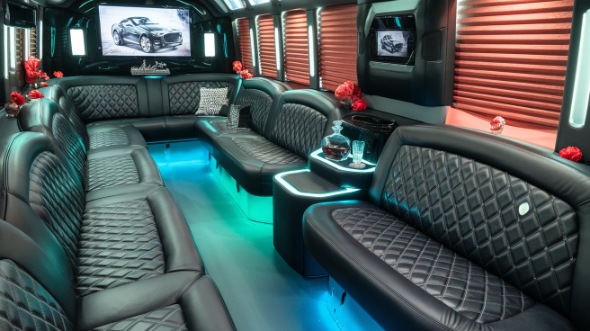 party bus rental interior brentwood